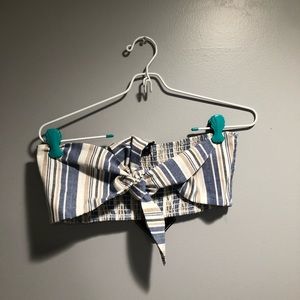 Striped tie front top
